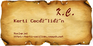 Kerti Cecílián névjegykártya